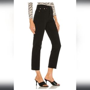 LEVI'S Wedgie Straight Ankle Jeans in Black Heart, Size 27, EUC!